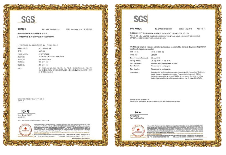 SGS環保檢測報告